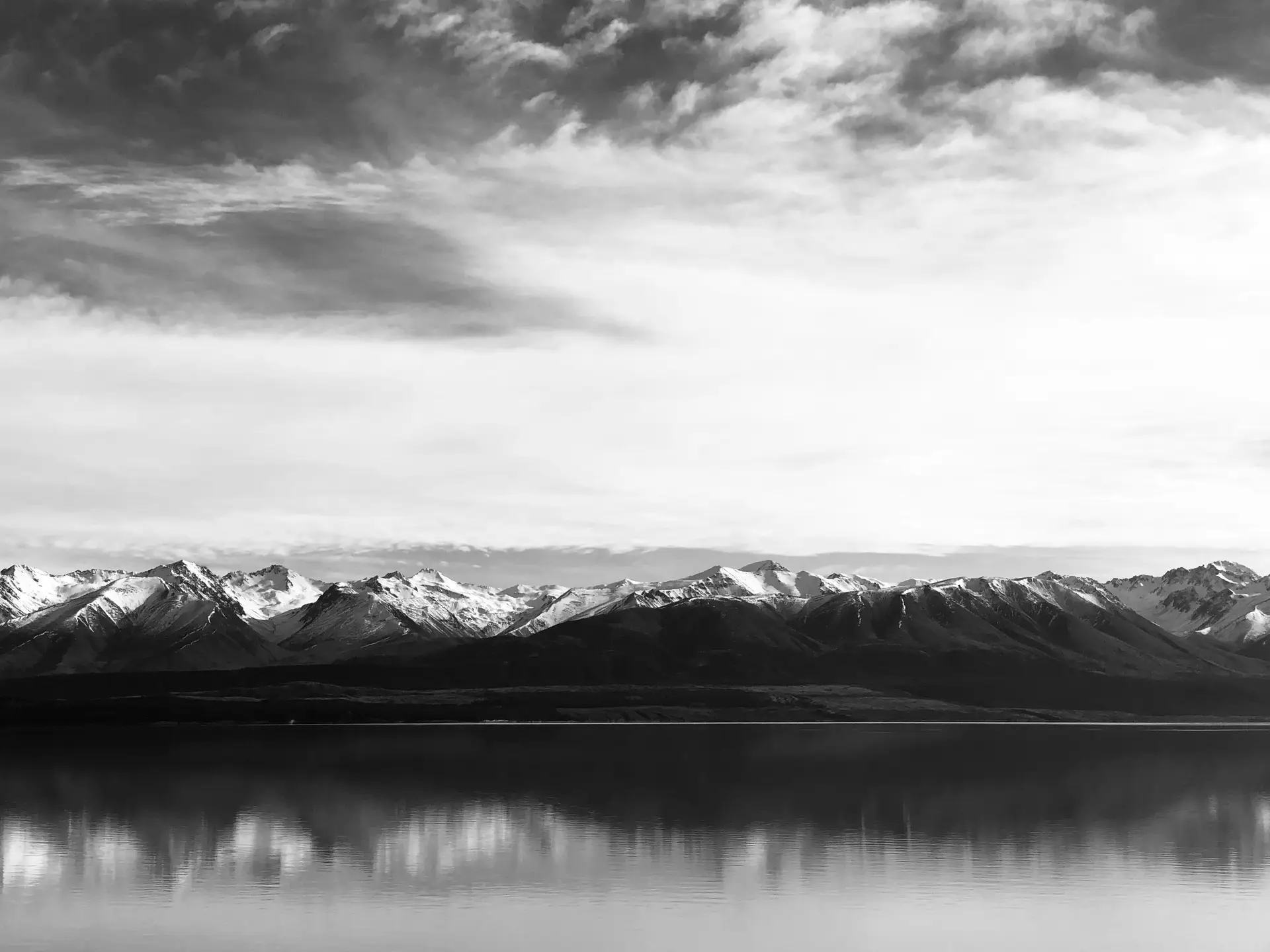 New Zealand landscape monochrome
